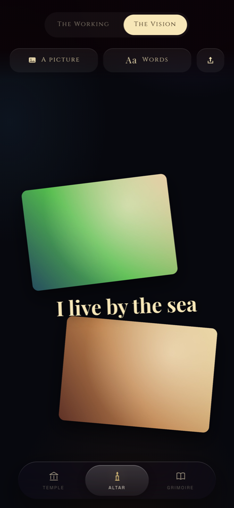 The Vision: your own photographs, placed by hand